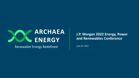 Archaea Energy | Investor Conference Presentation Deck | 18 slides