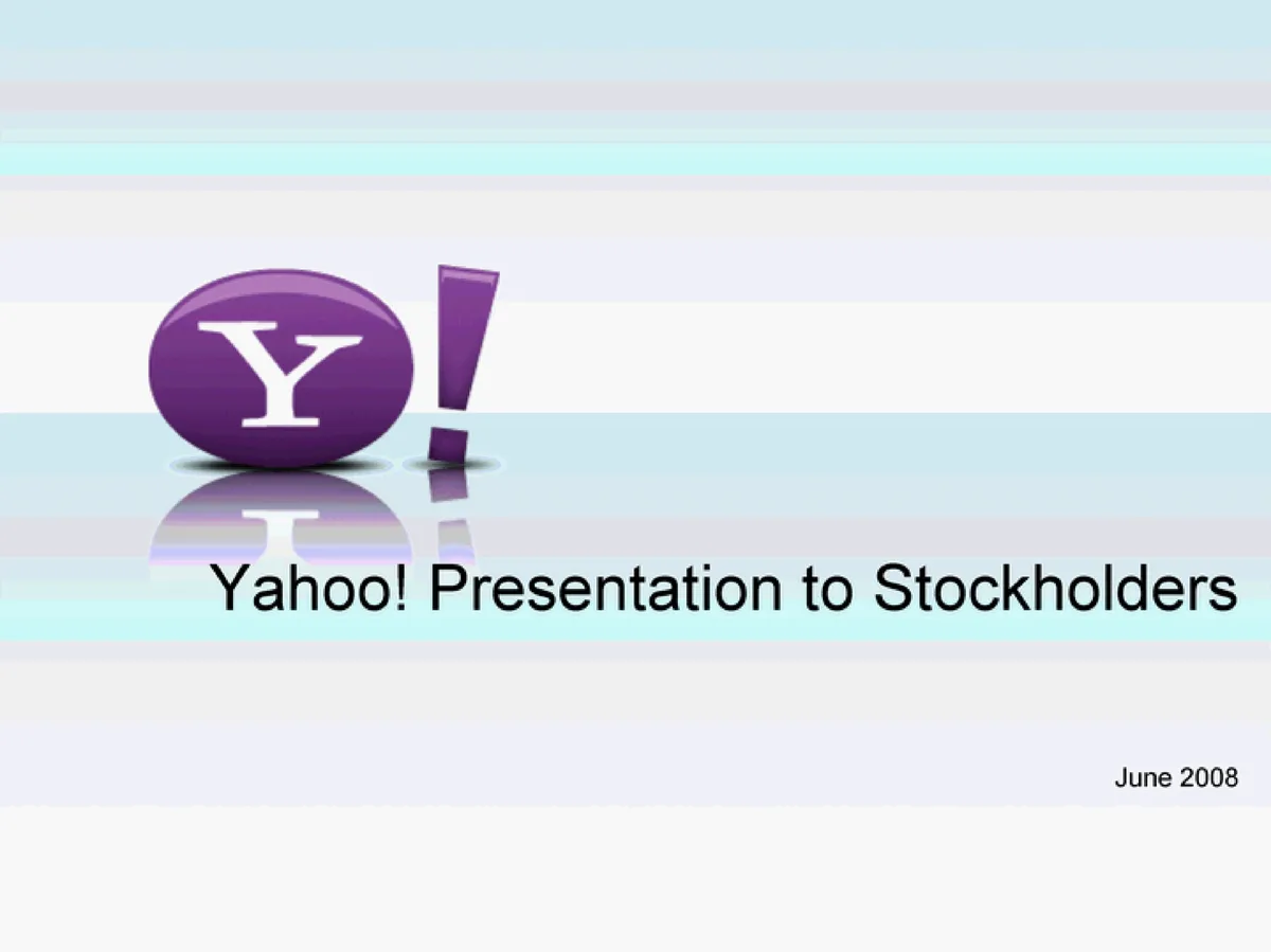 Yahoo | Mergers and Acquisitions Presentation Deck | 32 slides · slide 1