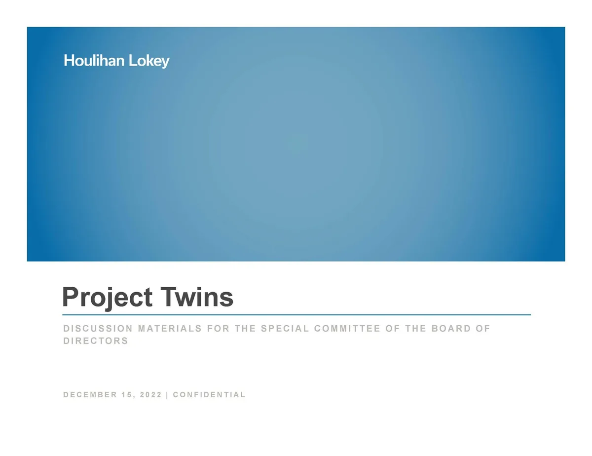 Houlihan Lokey | Investment Banking Pitch Book | 42 slides · slide 1