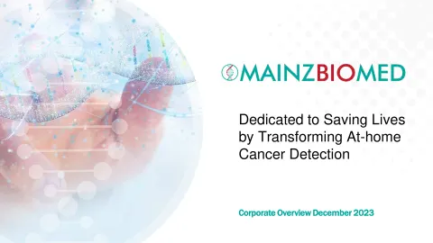 Mainz Biomed NV | Investor Presentation Deck | 24 slides