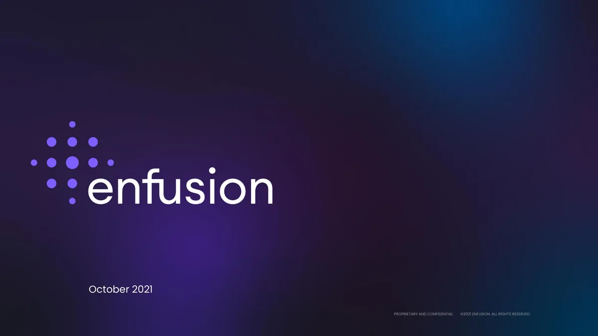 Enfusion | Investor Presentation Deck | 39 slides · slide 1