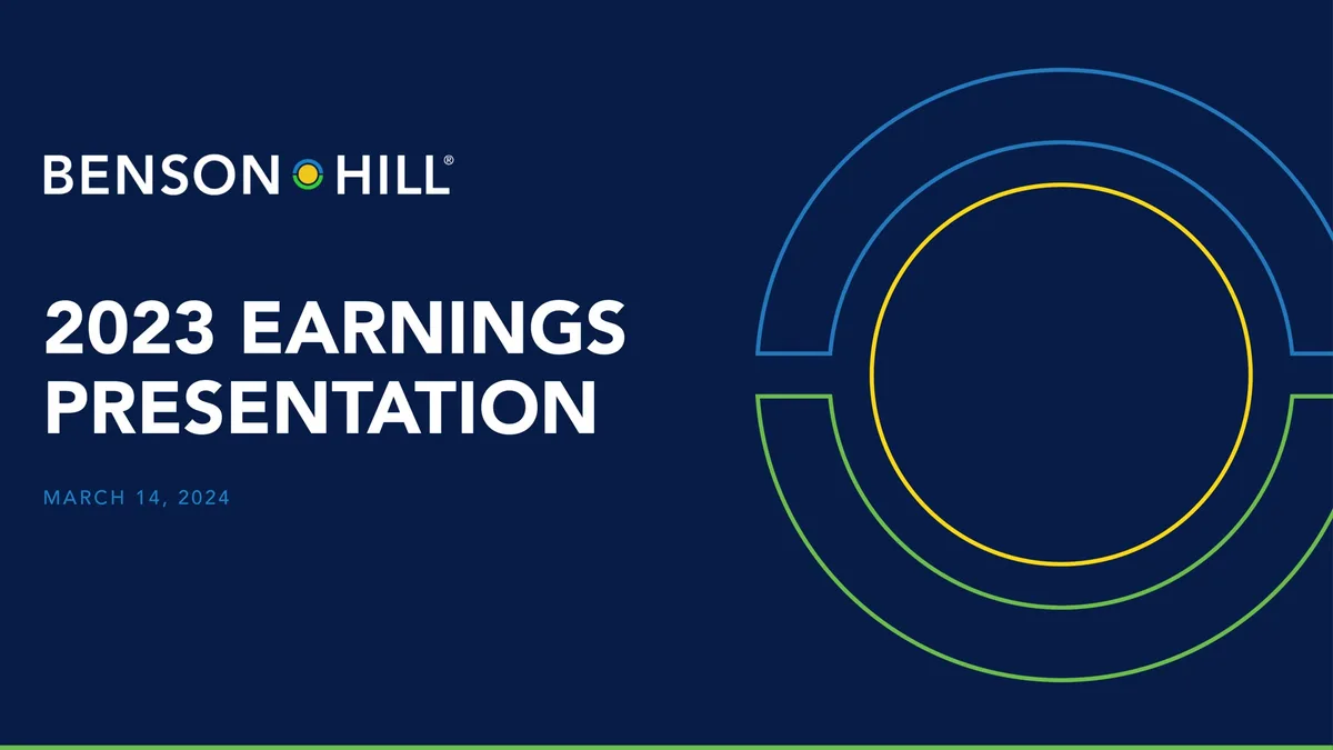 Benson Hill | Results Presentation Deck | 14 slides · slide 1