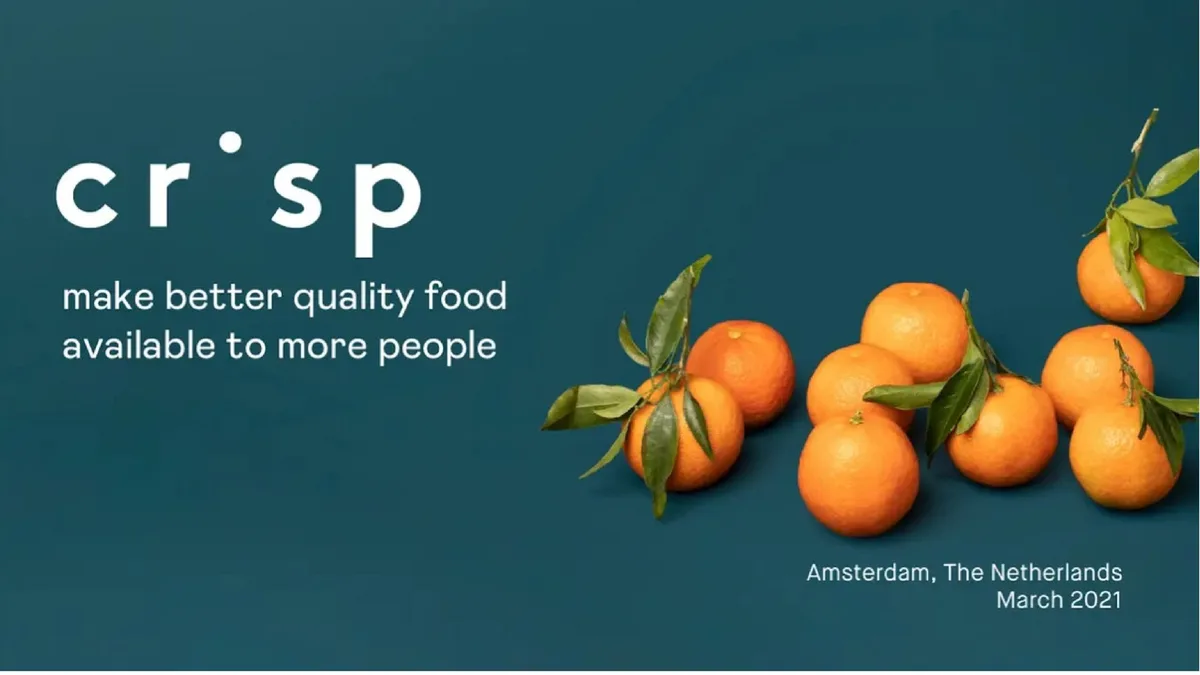 Crisp | Start Up Pitch Deck | 13 slides · slide 1