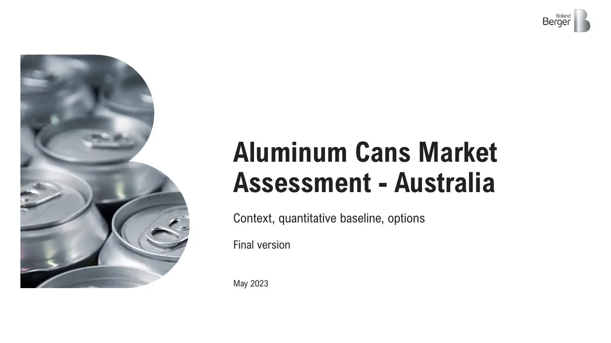 Aluminum Cans Market Assessment - Australia · slide 1