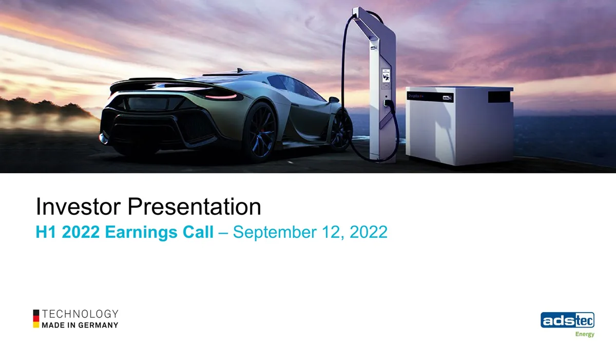 ads-tec Energy | Investor Presentation Deck | 32 slides · slide 1