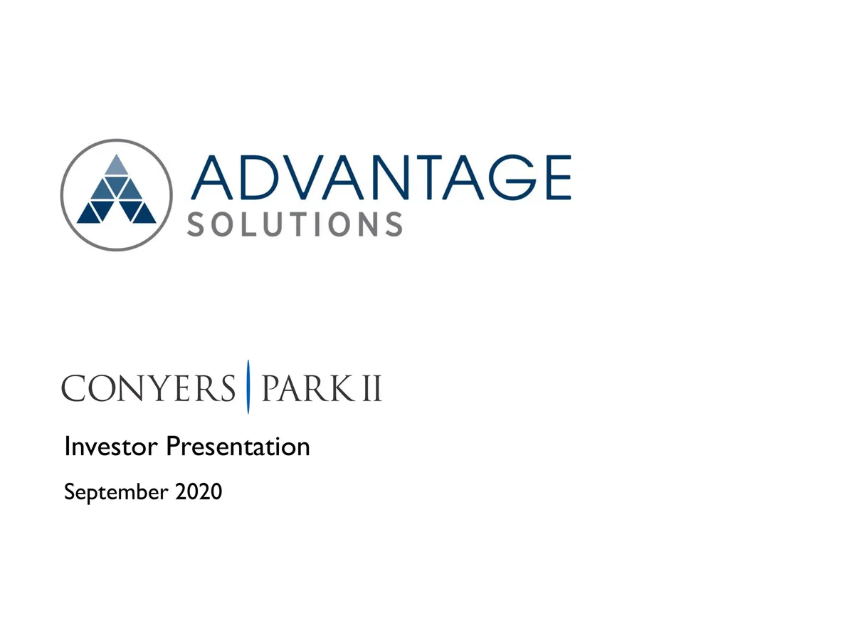 Advantage Solutions | SPAC Presentation Deck | 39 slides · slide 1
