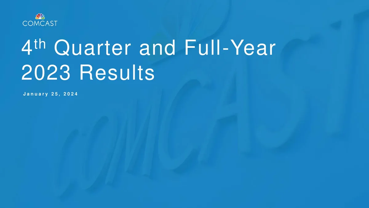 Comcast | Results Presentation Deck | 17 slides · slide 1