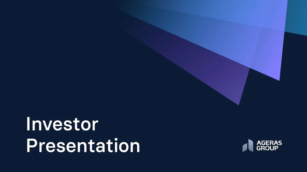 Check out the 12-slide pitch deck Ageras Group;; an accountancy marketplace fintech;; used to raise $34 million in fresh funds · slide 1