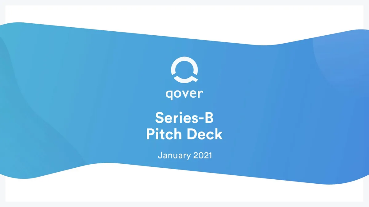 We got an exclusive look at the pitch deck Belgian insurance startup Qover used to raise $25 million · slide 1