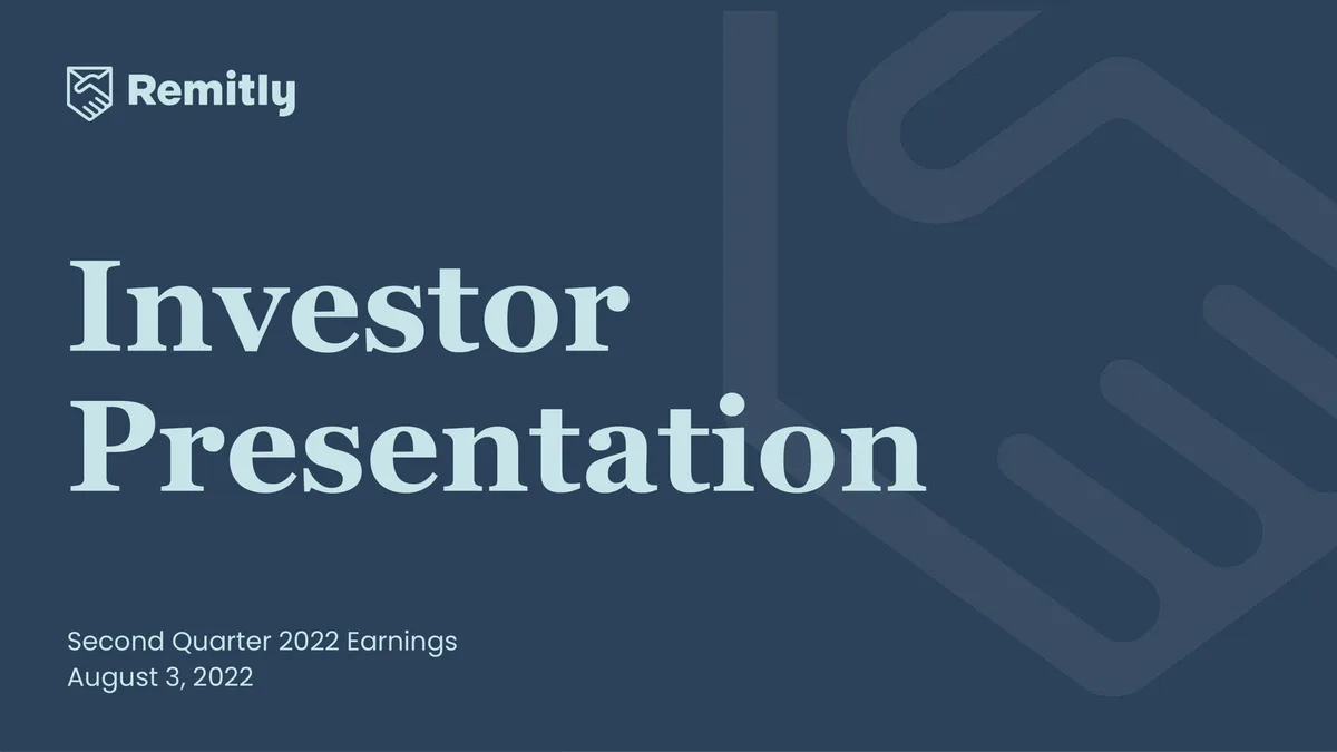 Remitly | Results Presentation Deck | 29 slides · slide 1