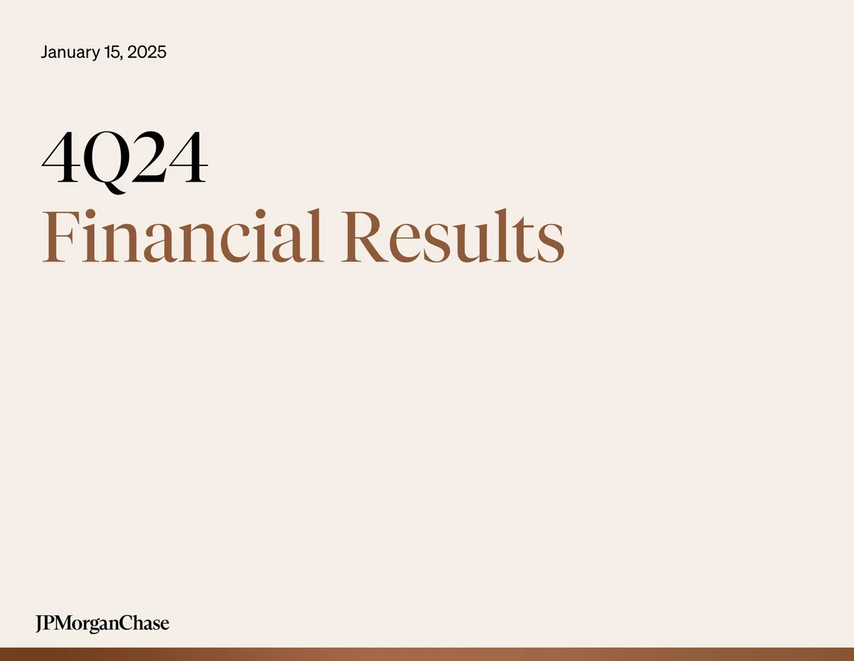 J.P.Morgan | Results Presentation Deck | 19 slides · slide 1