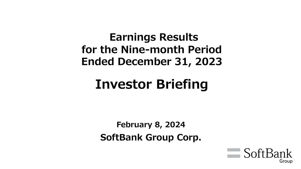 SoftBank | Results Presentation Deck | 32 slides · slide 1