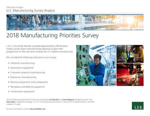 2018 Manufacturing Priorities Survey