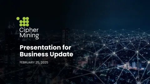 Cipher Mining | Investor Presentation Deck | 26 slides