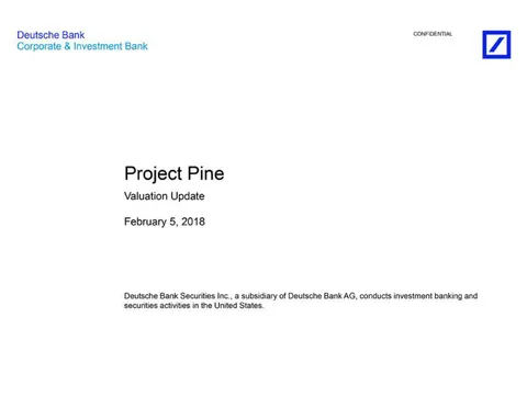 Deutsche Bank | Investment Banking Pitch Book | 38 slides