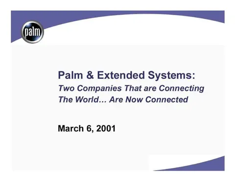Palm Inc. | Mergers and Acquisitions Presentation Deck | 36 slides