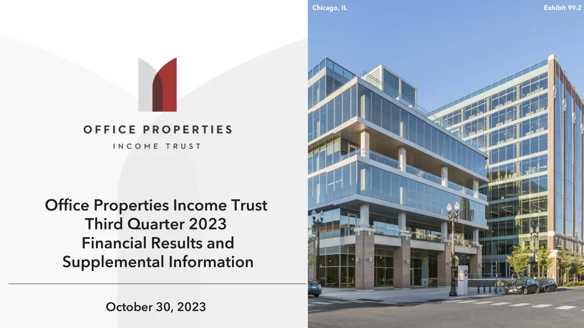 Office Properties Income Trust | Results Presentation Deck | 32 slides · slide 1