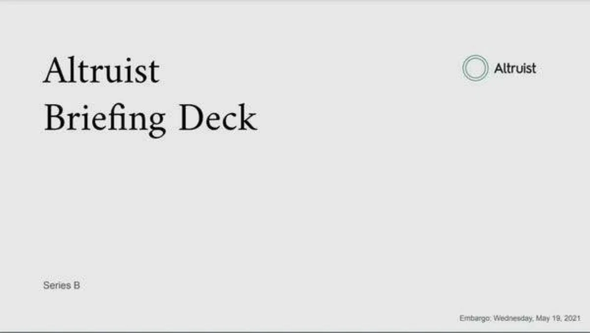Altruist Pitch Deck · slide 1
