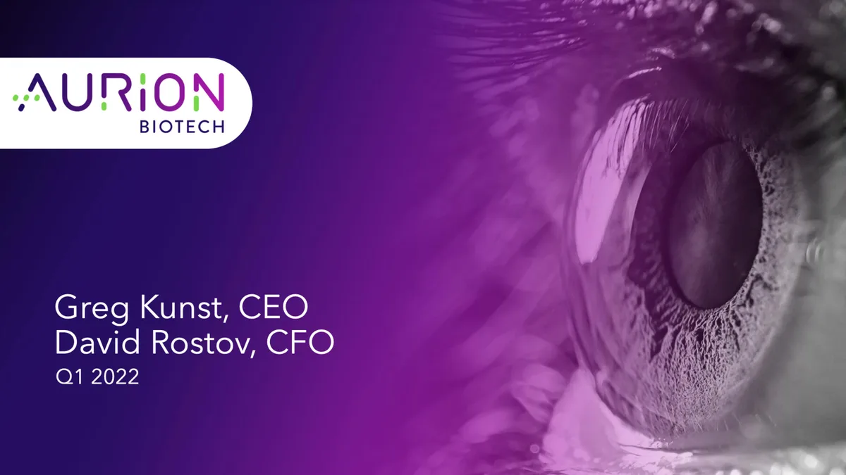 The 24-slide presentation a first-time CEO used to raise $120 million to cure blindness · slide 1