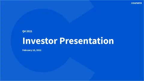 Coursera | Results Presentation Deck | 40 slides