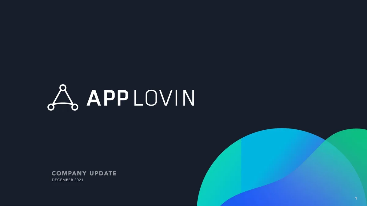 AppLovin | Investor Presentation Deck | 14 slides · slide 1