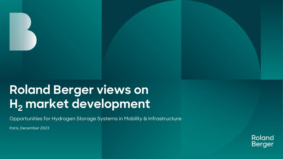 Roland Berger views on H2 market development · slide 1