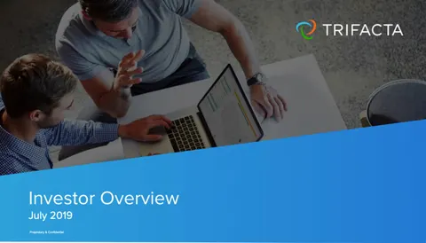 Trifacta pitch deck for raising $100 million from BMW, Google, Accel
