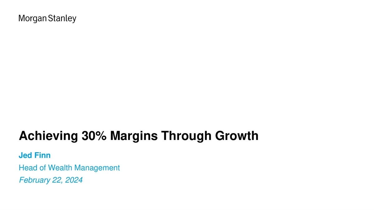 Morgan Stanley | Investor Presentation Deck | 23 slides · slide 1