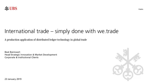 UBS | Other Presentation Deck | 13 slides