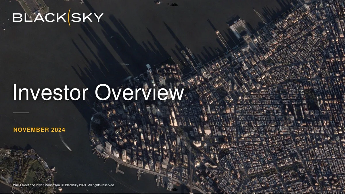 BlackSky | Investor Presentation Deck | 24 slides · slide 1