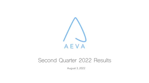 Aeva | Results Presentation Deck | 17 slides