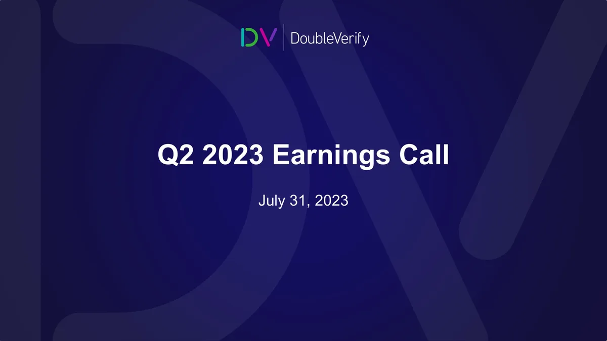 DoubleVerify | Results Presentation Deck | 22 slides · slide 1