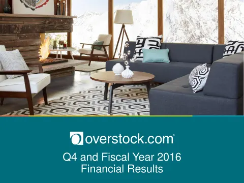 Overstock | Results Presentation Deck | 23 slides