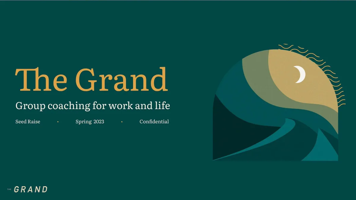 The pitch deck The Grand used to raise $4.7 million in seed funding · slide 1