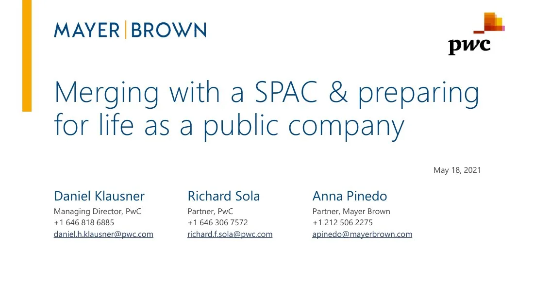 Merging with SPAC · slide 1