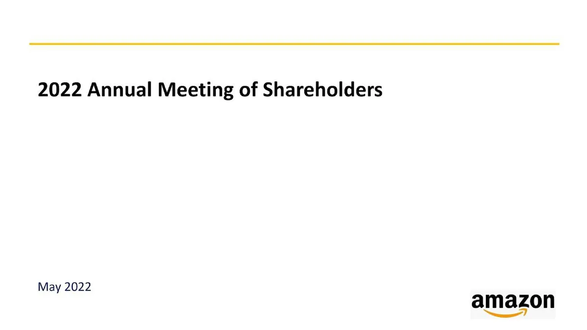 Amazon | Shareholder Engagement Presentation Deck | 28 slides · slide 1