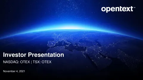 OpenText | Investor Presentation Deck | 50 slides