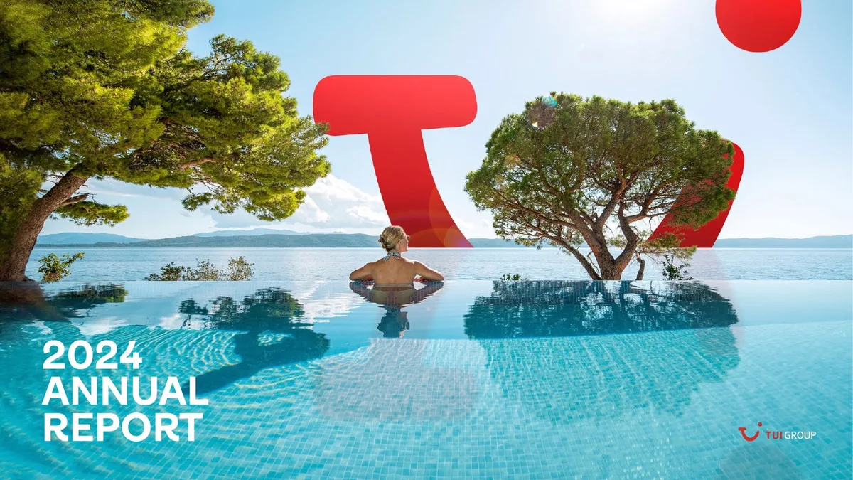 The TUI logo is integrated into the background landscape.