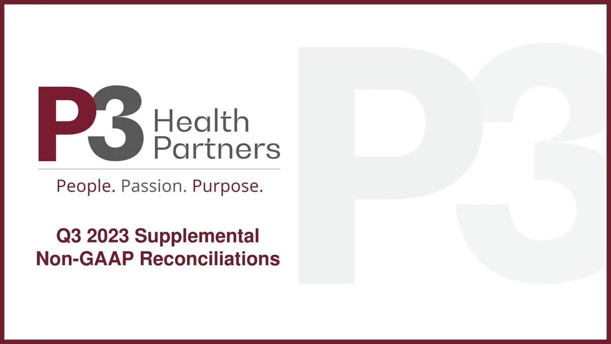 P3 Health Partners | Results Presentation Deck | 4 slides · slide 1