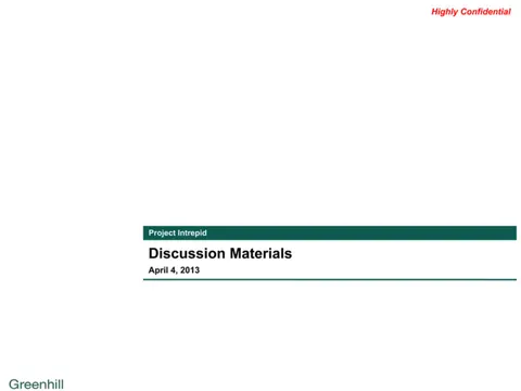 Greenhill Discussion Materials to Inergy April 3 2017