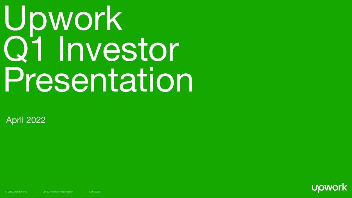 Upwork | Investor Presentation Deck | 37 slides · slide 1