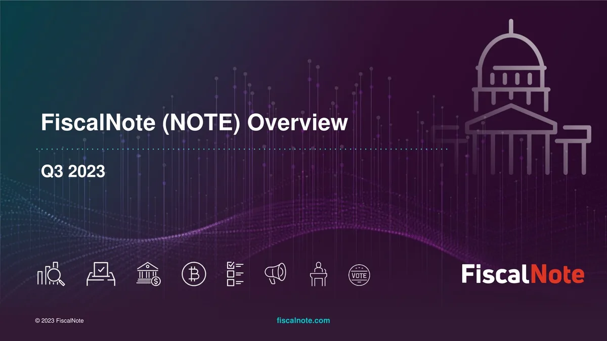 FiscalNote | Investor Presentation Deck | 33 slides · slide 1