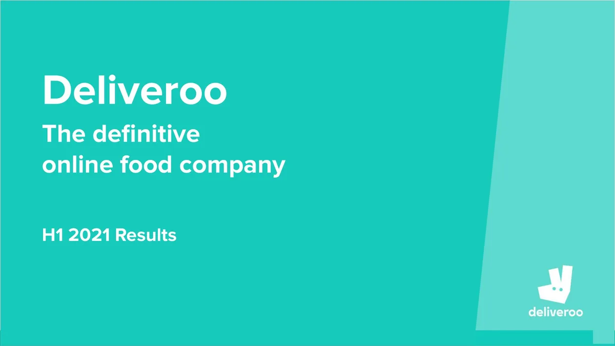 Deliveroo | Results Presentation Deck | 32 slides · slide 1