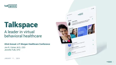 Talkspace | Investor Conference Presentation Deck | 13 slides