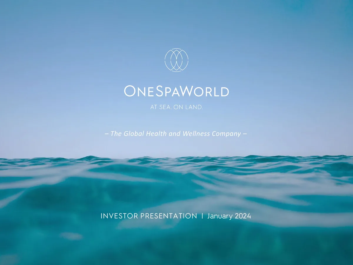 OnesSpaWorld | Investor Presentation Deck | 20 slides · slide 1