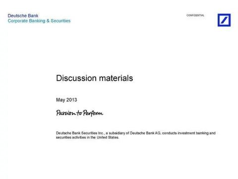 Deutsche Bank | Investment Banking Pitch Book | 6 slides