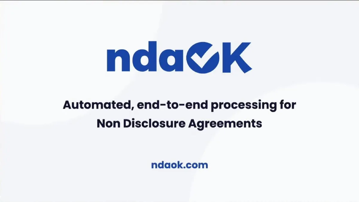 ndaOK | Start Up Pitch Deck | 14 slides · slide 1
