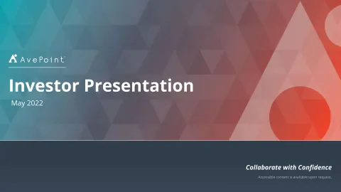 AvePoint | Investor Presentation Deck | 31 slides
