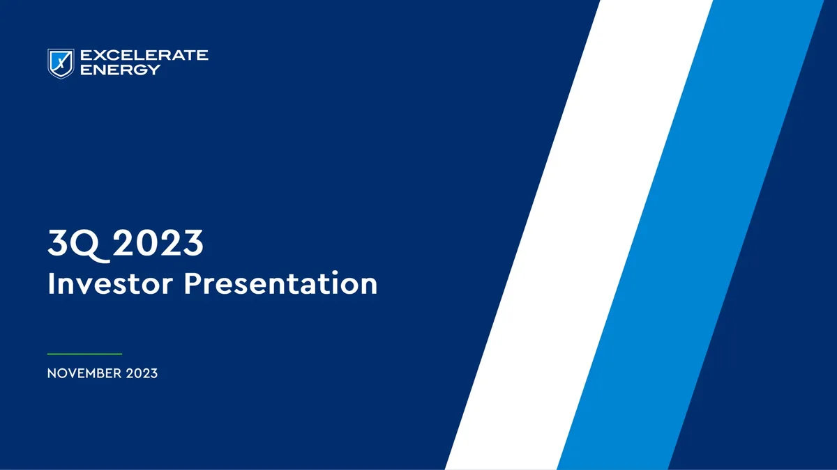 Excelerate Energy | Results Presentation Deck | 18 slides · slide 1