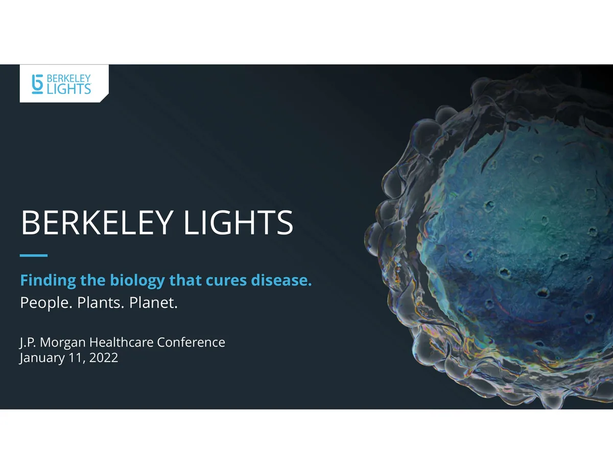 Berkeley Lights | Investor Conference Presentation Deck | 22 slides · slide 1